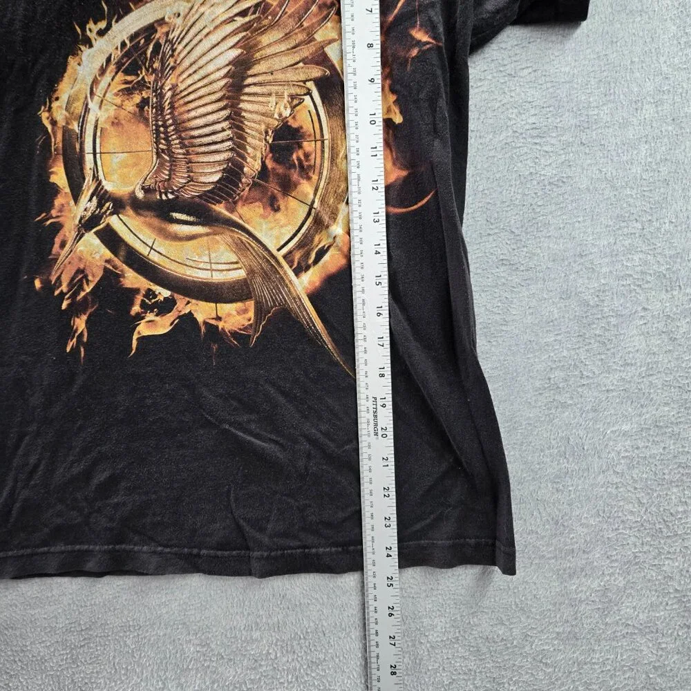 Hunger Games Women Shirt S Black Graphic Print Mocking Jay Short Sleeve‎ READ